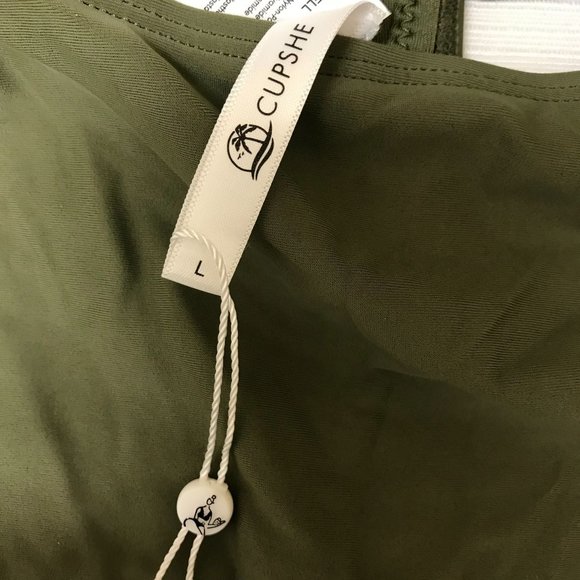 Cupshe Oasis Green Strappy Front Blocked One Piece Swimsuit NWT Size Large - Picture 6 of 6